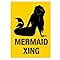 Signs 4 Fun Magnet – Mermaid Xing Funny Magnet - 3.5” x 2.5” Easy Remove Fridge Locker Magnet - Magnet for Gifts Decor - Made in USA