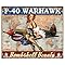 Signs 4 Fun SIG2460 P-40 Warhawk - 16" W x 12.5" H - Unembossed Metal Wall Sign - Garage, Home, Man Cave Decoration - Vintage Made in USA