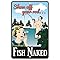Signs 4 Fun SPSFNR Fish Naked, Small Parking Sign