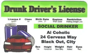 Signs 4 Fun Parody Driver’s License | Drunk Driver ID | Fake ID Novelty Card | Collectible Trading Card Driver’s License | Novelty Gift for Holidays | Made in The USA