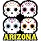 Signs 4 Fun STSAZ76 AZ Sugar Skull Stack Sm Sticker, Black