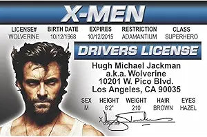Signs 4 Fun Parody Driver’s License | Hugh Jackman ID | Fake ID Novelty Card | Collectible Trading Card Driver’s License | Novelty Gift for Holidays | Made in The USA