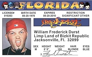 Signs 4 Fun Parody Driver’s License | Limp Bizkit ID | Fake ID Novelty Card | Collectible Trading Card Driver’s License | Novelty Gift for Holidays | Made in The USA