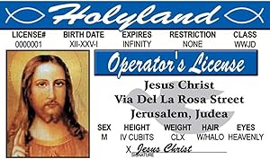 Signs 4 Fun Parody ID | Jesus Driver’s License | Fake ID Novelty Card