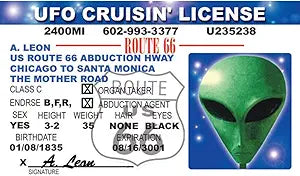 Signs 4 Fun Parody Driver’s License | 66 Alien Cruisin ID | Fake ID Novelty Card | Collectible Trading Card Driver’s License | Novelty Gift for Holidays | Made in The USA
