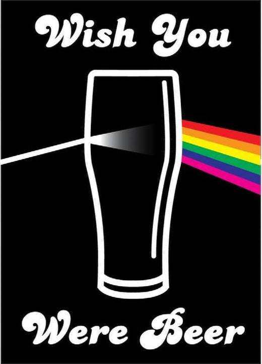 Signs 4 Fun MGWYWB Wish You were Beer Magnet, Black