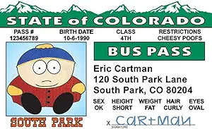 Signs 4 Fun Parody Driver’s License | Cartman Pass ID | Fake ID Novelty Card | Collectible Trading Card Driver’s License | Novelty Gift for Holidays | Made in The USA