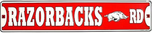 Signs 4 Fun Decorative Street Sign | AR Razorbacks Road | 24” x 5” | Embossed Aluminum Sign | Made in the USA | SS20039