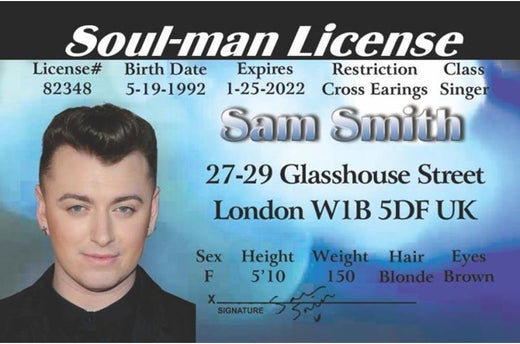 Signs 4 Fun Parody Driver s License | Sam Smith ID | Fake ID Novelty Card | Collectible Trading Card Driver s License | Novelty Gift for Holidays | Made in The USA