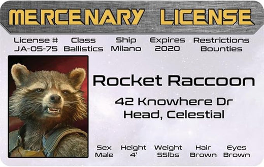 Signs 4 Fun Parody Driver’s License | Mercenary - Rocket ID | Fake ID Novelty Card | Collectible Trading Card Driver’s License | Novelty Gift for Holidays | Made in The USA