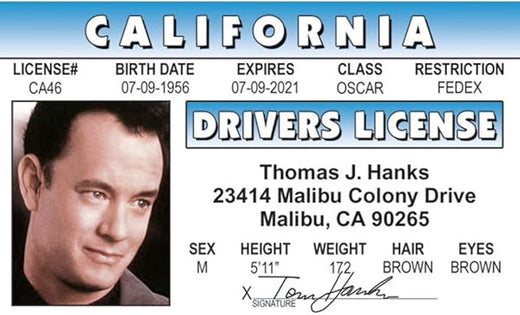 Signs 4 Fun Parody Driver’s License | Tom Hanks ID | Fake ID Novelty Card