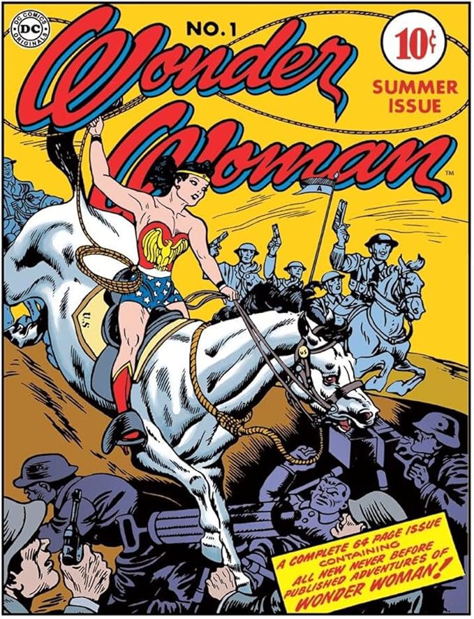 Desperate Enterprises Wonder Woman - Cover No.1 Tin Sign - Nostalgic Vintage Metal Wall Décor - Made in USA