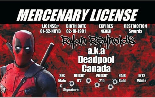 Signs 4 Fun Parody Driver’s License | Deadpool ID | Fake ID Novelty Card | Collectible Trading Card Driver’s License | Novelty Gift for Holidays | Made in The USA