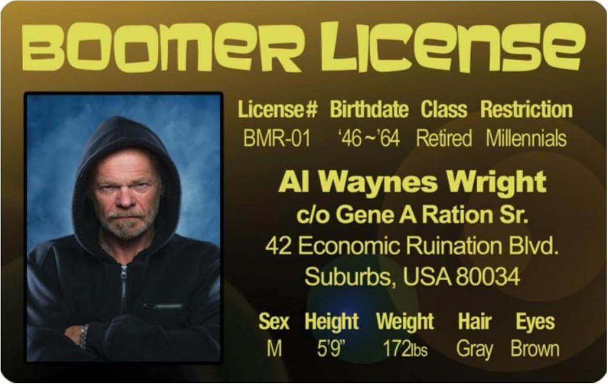 Signs 4 Fun Parody Driver s License | Boomer ID | Fake ID Novelty Card | Collectible Trading Card Driver s License | Novelty Gift for Holidays | Made in the USA