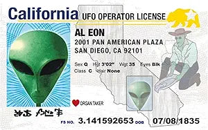 Signs 4 Fun Novelty Collectible Trading Card | California Alien ID | Humorous Driver's License | Made in USA