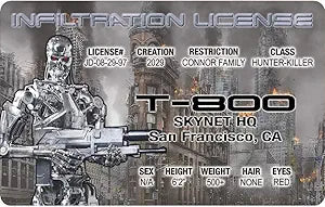 Signs 4 Fun NTEID03 T-800 Terminator ID, Grey