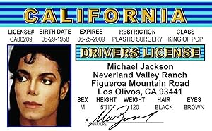 Signs 4 Fun Parody Driver’s License | M Jackson ID | Fake ID Novelty Card | Collectible Trading Card Driver’s License | Novelty Gift for Holidays | Made in The USA