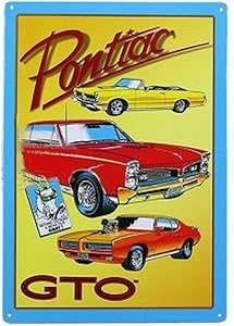 Signs 4 Fun SIGGM01 Pontiac GTO Metal Sign, Yellow