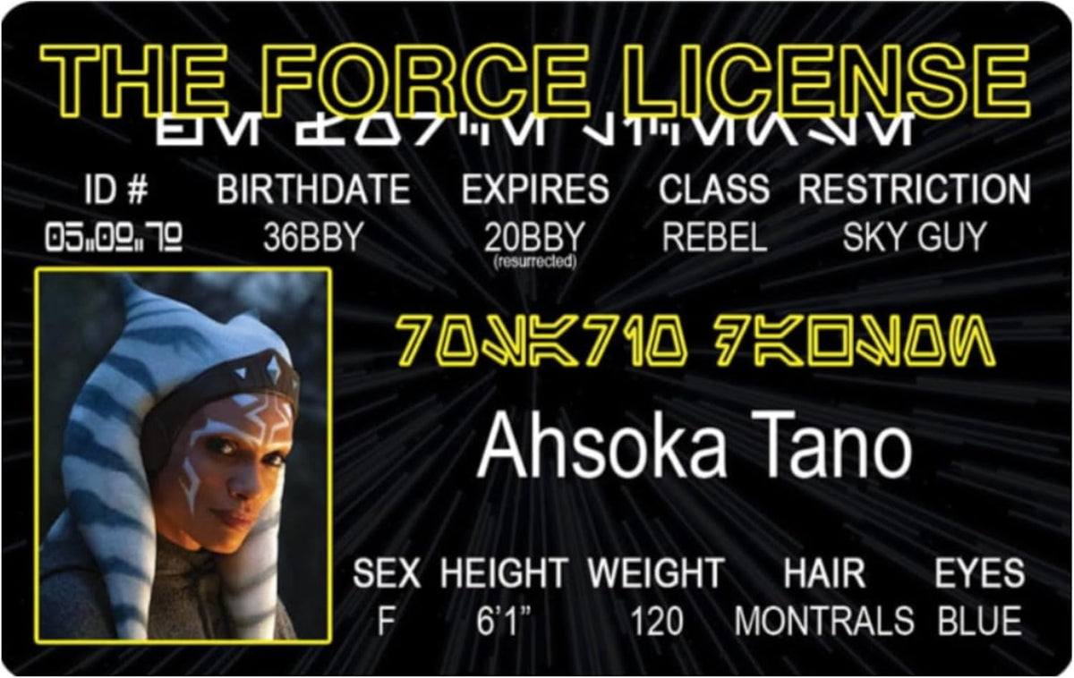 Signs 4 Fun Parody Driver s License | Ahsoka Tano ID | Fake ID Novelty Card | Collectible Trading Card Driver s License | Novelty Gift for Holidays | Made in the USA