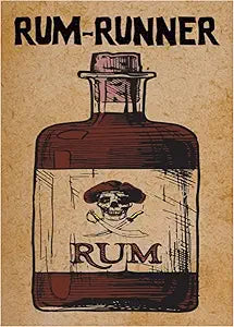 Signs 4 Fun Magnet – Rum Runner Funny Magnet - 3.5” x 2.5” Easy Remove Fridge Locker Magnet - Magnet for Gifts Decor - Made in USA