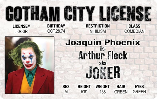 Signs 4 Fun Parody Driver s License | Joaquin Phoenix Joker ID | Fake ID Novelty Card | Collectible Trading Card Driver s License | Novelty Gift for Holidays | Made in The USA