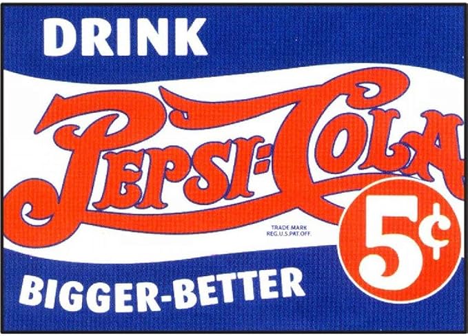 Signs 4 Fun SIG110 Pepsi Cola Drink 5 Cent Metal Sign, Red