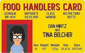 Signs 4 Fun Parody Driver’s License | Tina Belcher - Bob's Burgers ID | Fake ID Novelty Card | Collectible Trading Card Driver’s License | Novelty Gift for Holidays | Made in