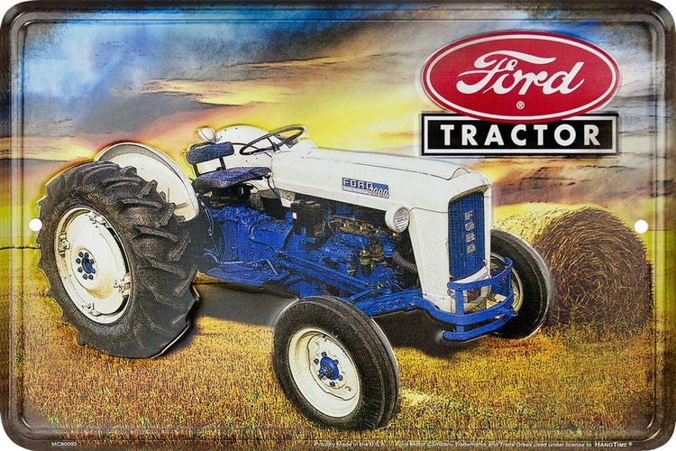 Signs 4 Fun S4CAFT Ford Tractor Metal Sign, Blue