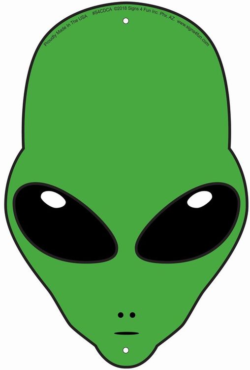 Signs 4 Fun S4CDCA Alien Die Cut Small Parking Sign, Green