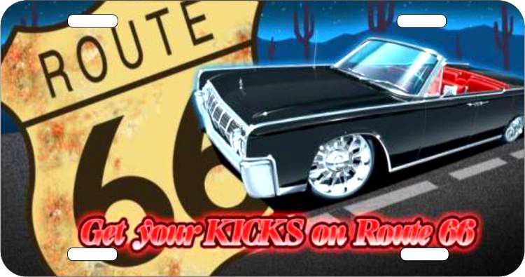 Signs 4 Fun Parody License Plate | Route 66 Black Lincoln | 12 x 6 Decorative License Plate | Decoration Plate for Vehicle/Wall | Man Cave Decorations | Made in The USA