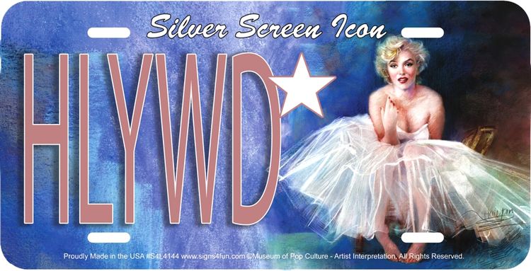Signs 4 Fun Parody License Plate - Marilyn HLYWD - Decorative License Plate Wall Decor - Decoration Plate Man Cave + Garage - Made in The USA