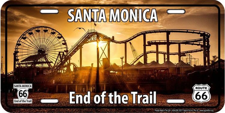 Signs 4 Fun Parody License Plate | Santa Monica Pier | 12 x 6 Decorative License Plate | Decoration Plate for Vehicle/Wall | Man Cave Decorations | Made in The USA
