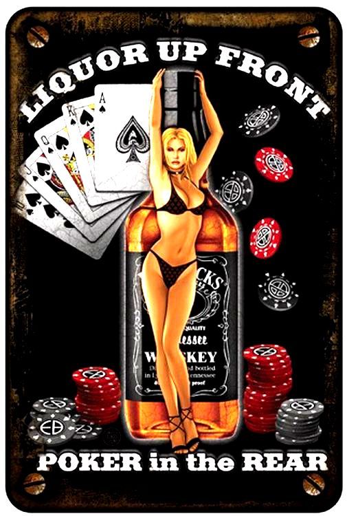 Signs 4 Fun Decorative Parking Sign | Liquor Up Front | 8 x12 | Embossed Aluminum Sign | Made in the USA | S4S2100