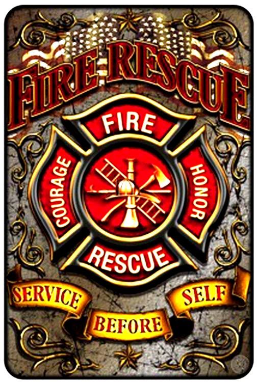 Signs 4 Fun Decorative Parking Sign | Fire Rescue Emblem | 8 x12 | Embossed Aluminum Sign | Made in the USA | S4S2102