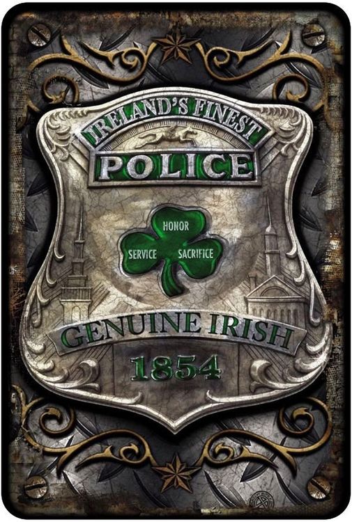 Signs 4 Fun Decorative Parking Sign | Irish Police | 8 x12 | Embossed Aluminum Sign | Made in the USA | S4S2105