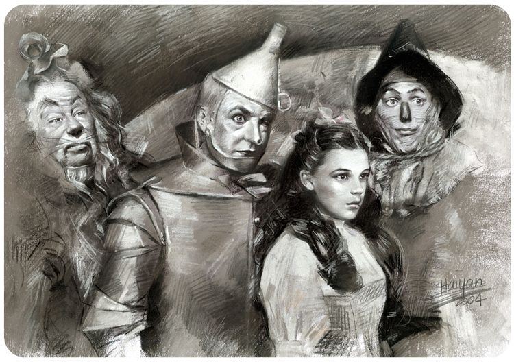 Signs 4 Fun Decorative Parking Sign | Wiz of Oz B&W | 8 x12 | Embossed Aluminum Sign | Made in the USA | S4S4125