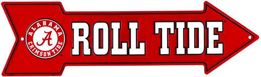 Signs 4 Fun Arrow Sign | Alabama Roll Tide, Arrow Sign | 20” x 5.75” | Embossed Aluminum Sign | Made in The USA | SA25005