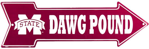 Signs 4 Fun Arrow Sign | MS State Dawg Pound | 20 x 5.75 | Embossed Aluminum Sign | Made in the USA | SA25019