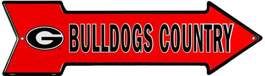 Signs 4 Fun Arrow Sign | Georgia Bulldog Country | 20 x 5.75 | Embossed Aluminum Sign | Made in the USA | SA25031