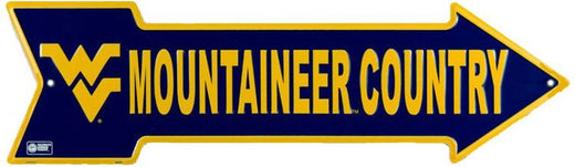 Signs 4 Fun Arrow Sign | WV Univ. Mountaineer Country | 20 x 5.75 | Embossed Aluminum Sign | Made in the USA | SA25032