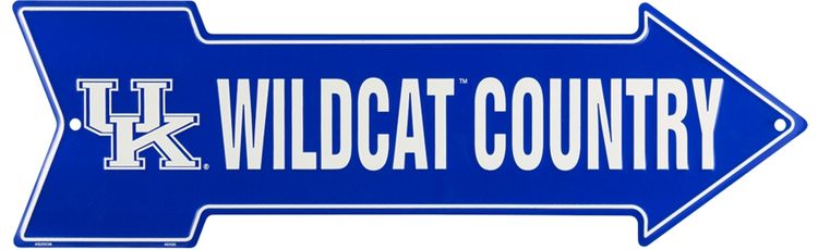 Signs 4 Fun Arrow Sign | University of Kentucky Wildcats | 20” x 5.75” | Embossed Aluminum Sign | Made in the USA | SA25038