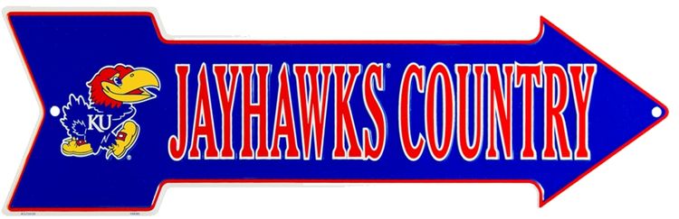 Signs 4 Fun Arrow Sign | Kansas University | 20 x 5.75 | Embossed Aluminum Sign | Made in the USA | SA25039