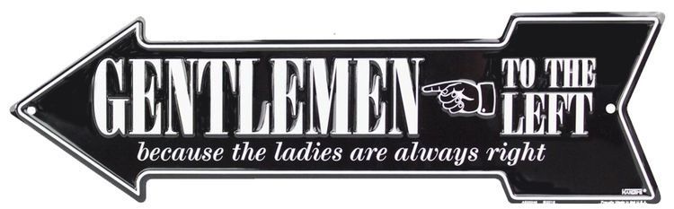 Signs 4 Fun Arrow Sign | Gentlemen to The Left | 20 x 5.75 | Embossed Aluminum Sign | Made in The USA | SA25046