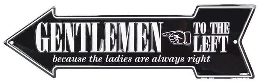 Signs 4 Fun Arrow Sign | Gentlemen to The Left | 20 x 5.75 | Embossed Aluminum Sign | Made in The USA | SA25046