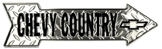 Signs 4 Fun Arrow Sign | Chevy Country | 20” x 5.75” | Embossed Aluminum Sign | Made in the USA | SAAC