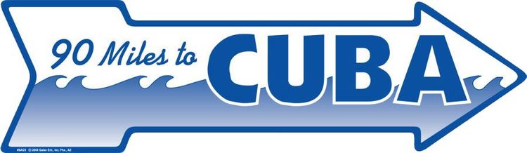 Signs 4 Fun Arrow Sign | 90 Miles Cuba | 20” x 5.75” | Embossed Aluminum Sign | Made in The USA | SAC9