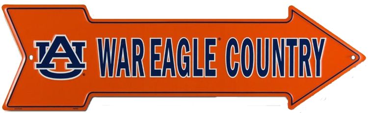 Signs 4 Fun Arrow Sign | Auburn War Eagle | 20 x 5.75 | Embossed Aluminum Sign | Made in the USA | SACAU