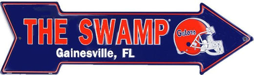 Signs 4 Fun Arrow Sign | FL Gator-The Swamp | 20 x 5.75 | Embossed Aluminum Sign | Made in the USA | SACFG