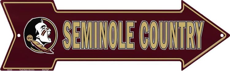 Signs 4 Fun Arrow Sign | Florida State Seminoles | 20 x 5.75 | Embossed Aluminum Sign | Made in the USA | SACFS