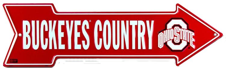 Signs 4 Fun Arrow Sign | OH State Buckeye Country | 20” x 5.75” | Embossed Aluminum Sign | Made in the USA | SACOB